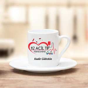 112 Acil Tıp Teknisyeni Türk Kahve Fincanı - Thumbnail