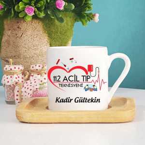 112 Acil Tıp Teknisyeni Türk Kahve Fincanı - Thumbnail