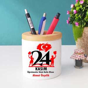 - 24 Kasım Öğretmenler Günü Kutlu Olsun Kalemlik  - 24 Kasım Öğretmenler Günü Kutlu Olsun Kalemlik