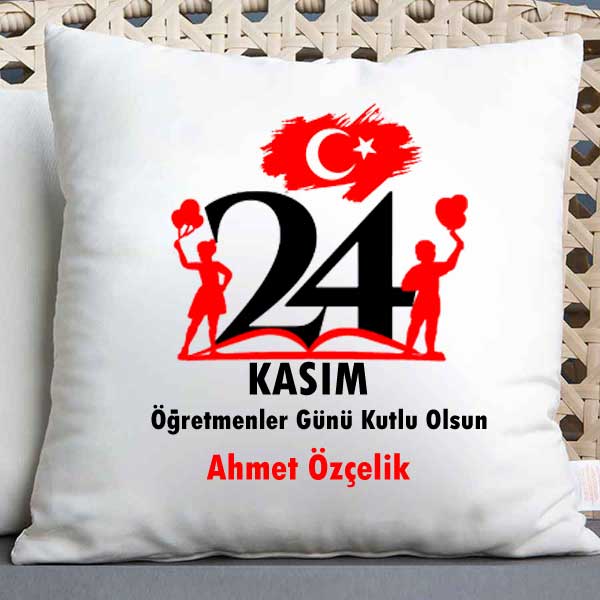 24 Kasım Öğretmenler Günü Kutlu Olsun Yastık