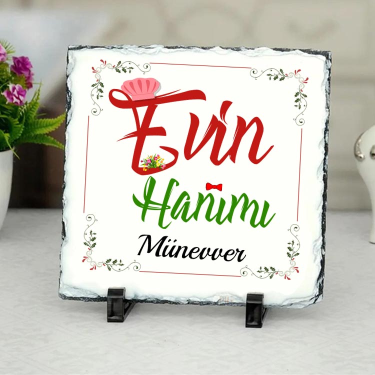 Anneye Hediye Evin Hanımı Taş Çerçeve
