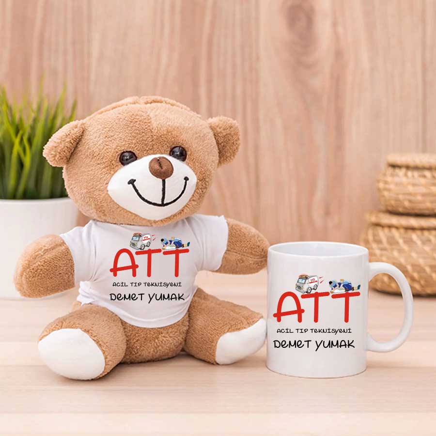 Att Hediye Peluş Ayıcık Ve Kupa Bardak