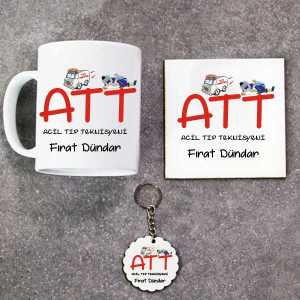 - Att Kupa Bardak Altlık ve Anahtarlık Hediye Seti  - Att Kupa Bardak Altlık ve Anahtarlık Hediye Seti