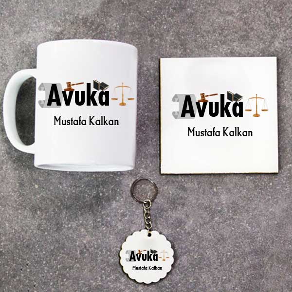 Avukat Kupa Bardak Altlık Ve Anahtarlık Hediye Seti