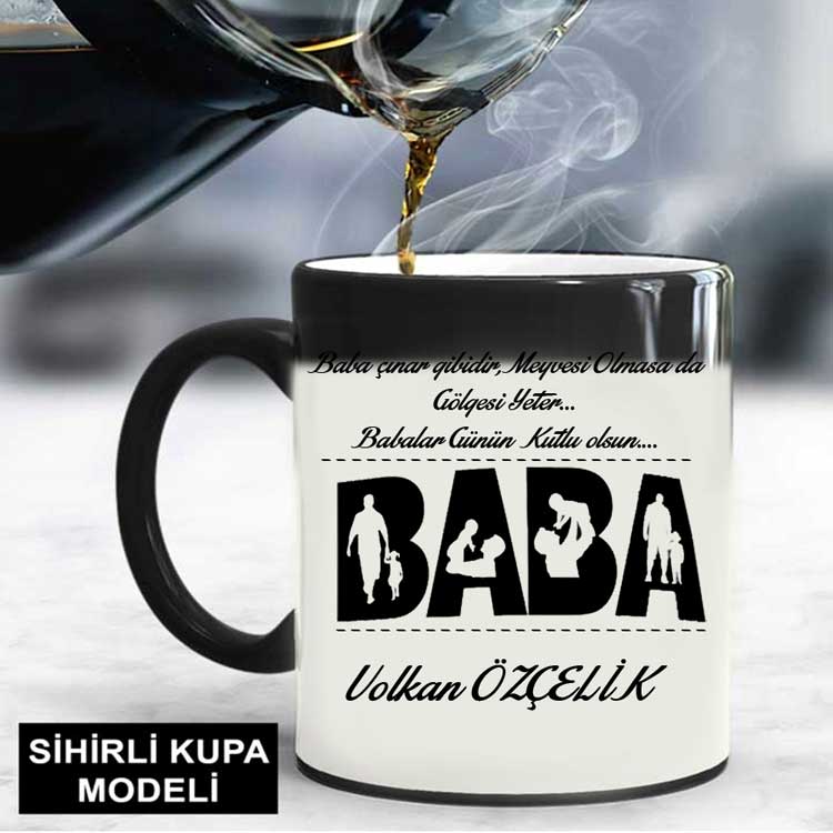 Baba Tasarımlı İsimli Kupa Bardak