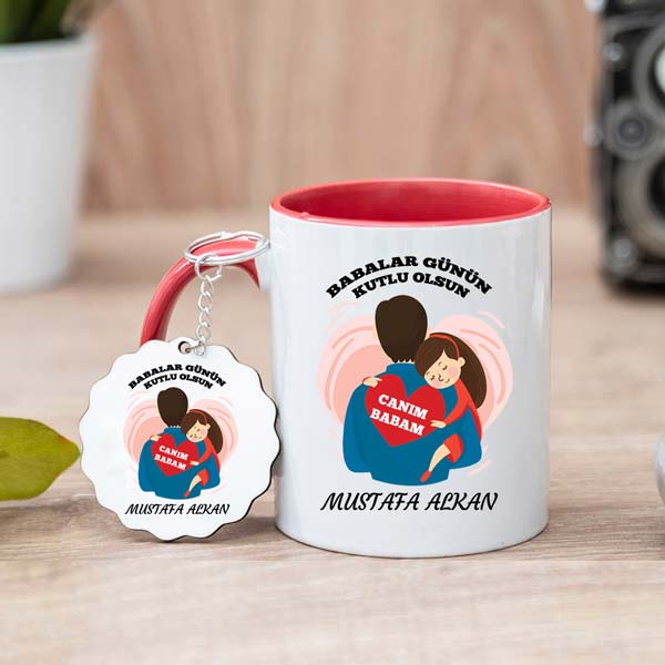 Babalar Günün Kutlu Olsun Kupa Bardak Ve Anahtarlık Hediye Seti