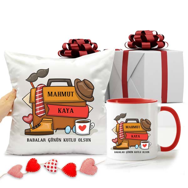 Babalar Gününe Özel Yastık Ve Kupa Seti