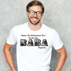  - Babaya Özel Fotoğraflı Tişört