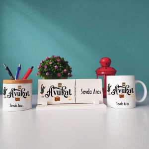  - Bayan Avukata Hediye Kupa Bardağı Kalemliği ve İsimliği