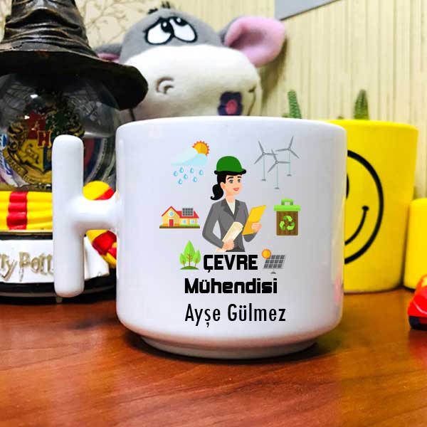 Bayan Çevre Mühendisi Latte Fincanı