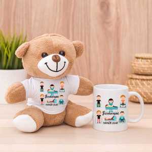  - Bayan Fizyoterapiste Hediye Peluş Ayıcık ve Kupa Bardak