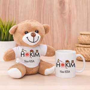  - Bayan Hakime Hediye Peluş Ayıcık ve Kupa Bardak