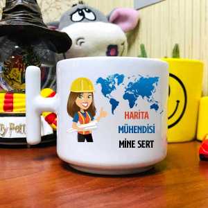 - Bayan Harita Mühendisi Latte Fincanı  - Bayan Harita Mühendisi Latte Fincanı