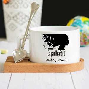 - Bayan Kuaförü Ahşap Altlıklı Lüks Fincan Seti  - Bayan Kuaförü Ahşap Altlıklı Lüks Fincan Seti