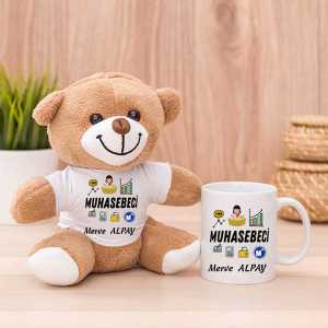 - Bayan Muhasebeciye Hediye Peluş Ayıcık ve Kupa Bardak  - Bayan Muhasebeciye Hediye Peluş Ayıcık ve Kupa Bardak
