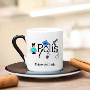 Bayan Polis Türk Kahve Fincanı - Thumbnail