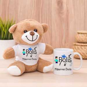 - Bayan Polise Hediye Peluş Ayıcık ve Kupa Bardak  - Bayan Polise Hediye Peluş Ayıcık ve Kupa Bardak