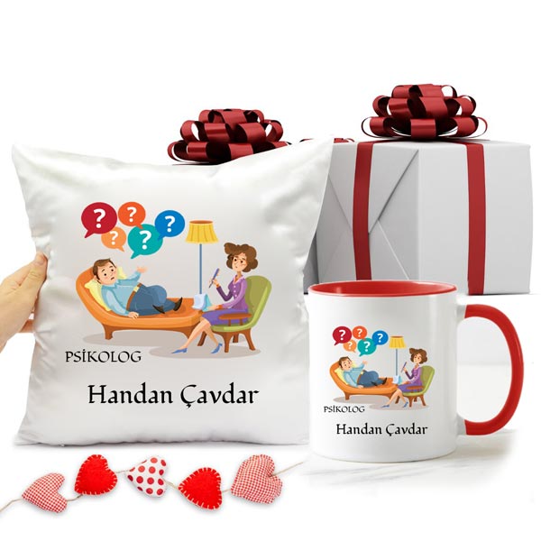 Bayan Psikolog Kupa Bardak Ve Yastık