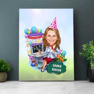  - Bayana Yeni Yıl Hediyesi Karikatürlü Kanvas Tablo