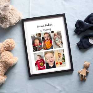 Bebeğin 1 Yılı 12 Fotoğraflı 30x40 Yapışan Çerçeve 2 Adet - Thumbnail
