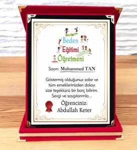  - Beden Eğitimi Öğretmenine Hediye Plaket