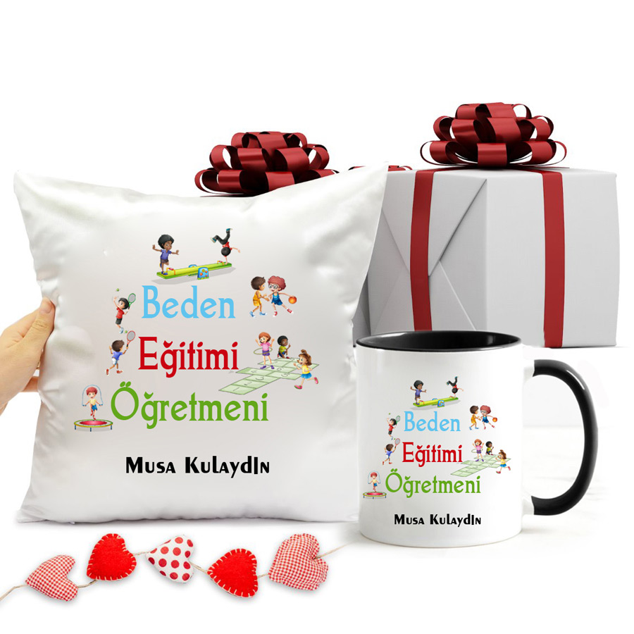 Beden Eğitimi Öğretmeni Kupa Bardak Ve Yastık