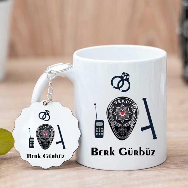 Bekçiye Hediye Kupa Bardak Ve Anahtarlık