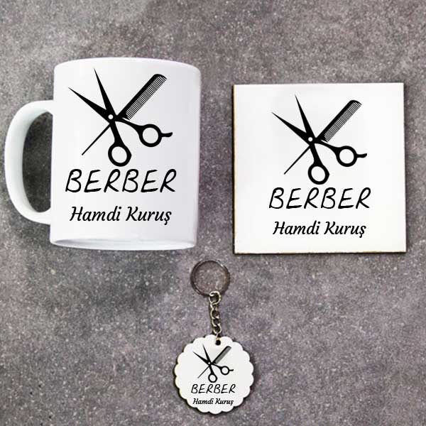 Berber Kupa Bardak Altlık Ve Anahtarlık Hediye Seti
