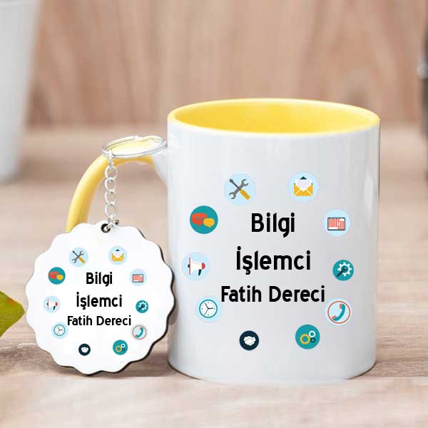 Bilgi İşlemciye Hediye Kupa Bardak ve Anahtarlık