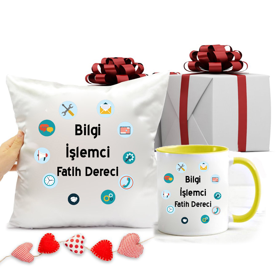 Bilgi İşlemci Kupa Bardak Ve Yastık