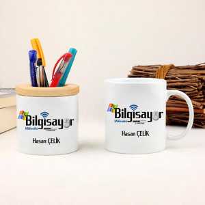 - Bilgisayar Mühendisine Hediye Kupa Bardak ve Kalemlik Seti  - Bilgisayar Mühendisine Hediye Kupa Bardak ve Kalemlik Seti