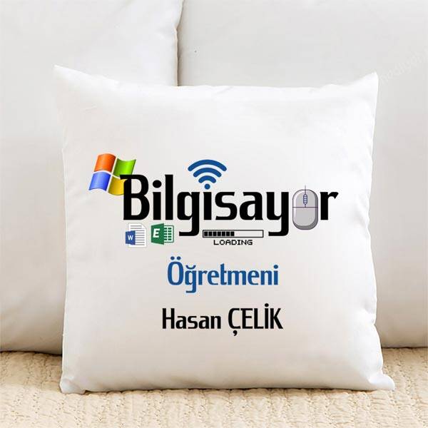 Bilgisayar Öğretmenine Hediye İsimli Yastık