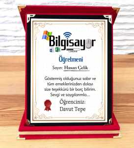  - Bilgisayar Öğretmenine Hediye Plaket
