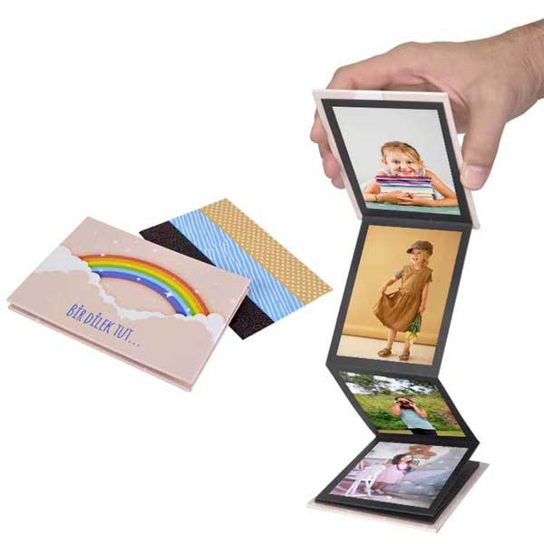 Bir Dilek Tut Gökkuşağı Temalı Akordiyonlu Fotoğraf Albümü