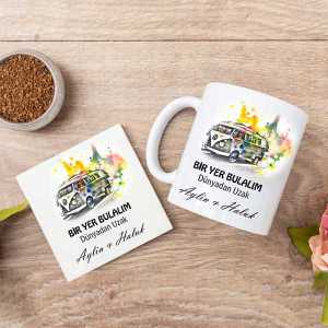  - Bir Yer Bulalım Dünyadan Uzak Kupa Bardak ve Altlık