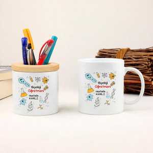 - Biyoloji Öğretmenine Hediye Seti Kupa Bardak ve Kalemlik  - Biyoloji Öğretmenine Hediye Seti Kupa Bardak ve Kalemlik