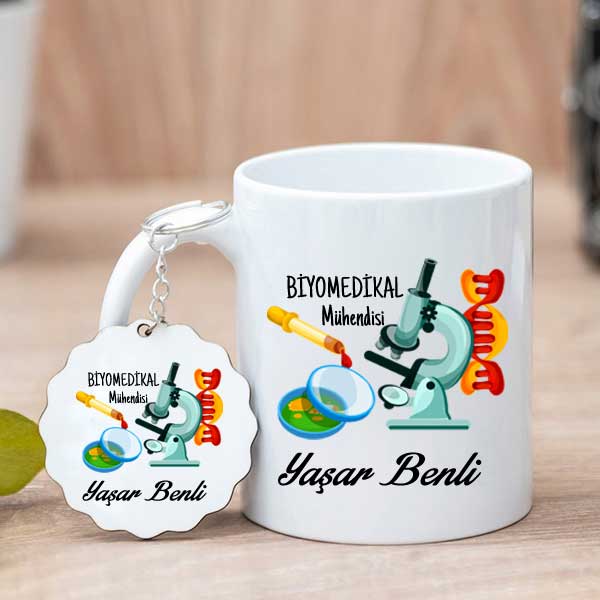 Biyomedikal Mühendisine Hediye Kupa Bardak Ve Anahtarlık