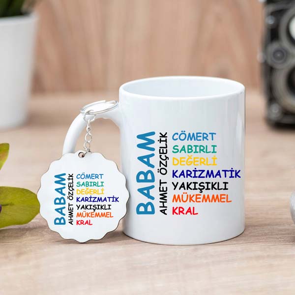 Canım Babam Kupa Bardak Ve Anahtarlık Hediye Seti