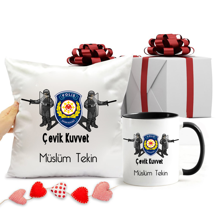 Çevik Kuvvet Polisi Kupa Bardak Ve Yastık