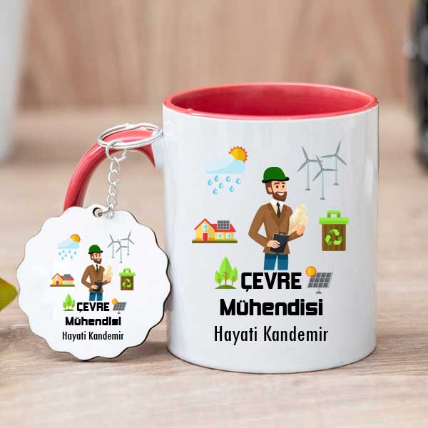 Çevre Mühendisine Hediye Kupa Bardak ve Anahtarlık