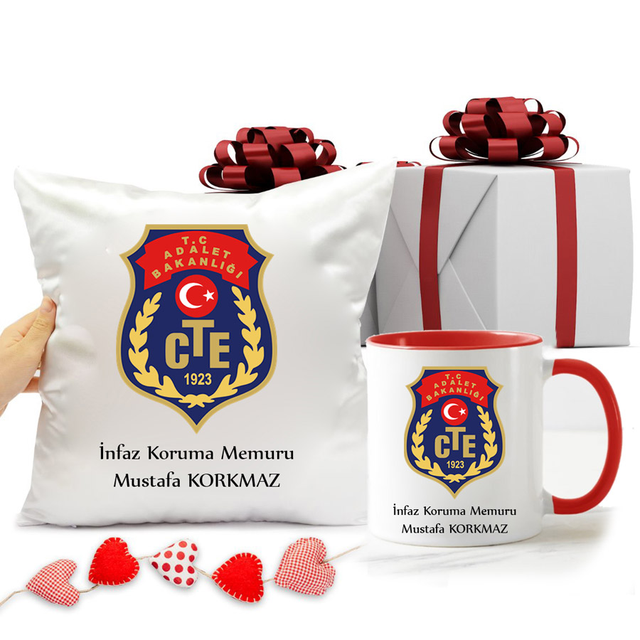 Ceza İnfaz Koruma Memuru Logolu Kupa Bardak Ve Yastık