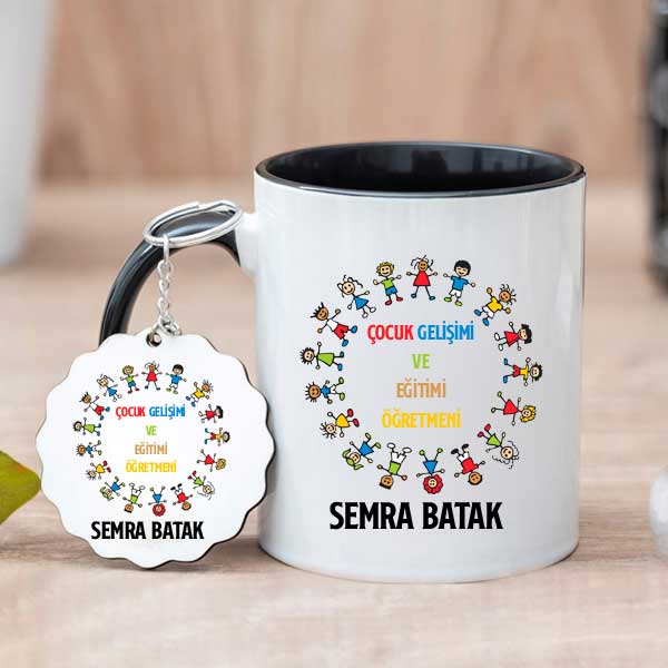 Çocuk Gelişimi Ve Eğitimi Öğretmenine Hediye Kupa Bardak Ve Anahtarlık