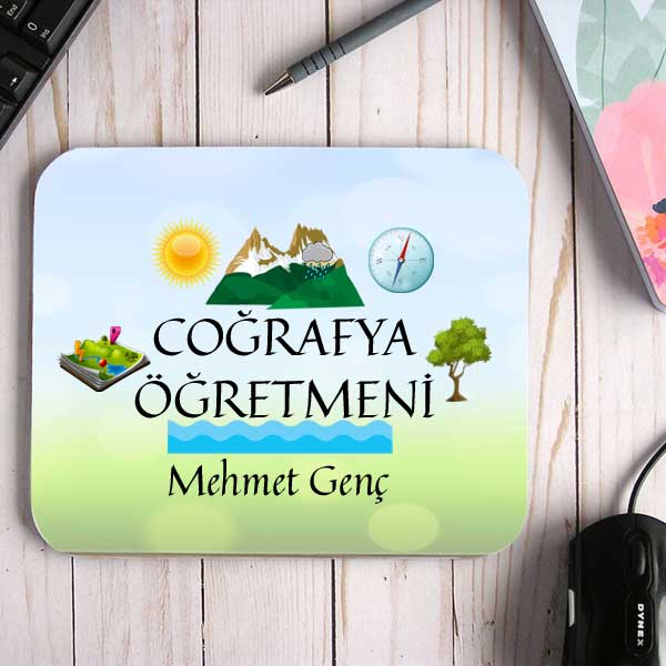 Coğrafya Öğretmenine Hediye İsimli Mouse Pad