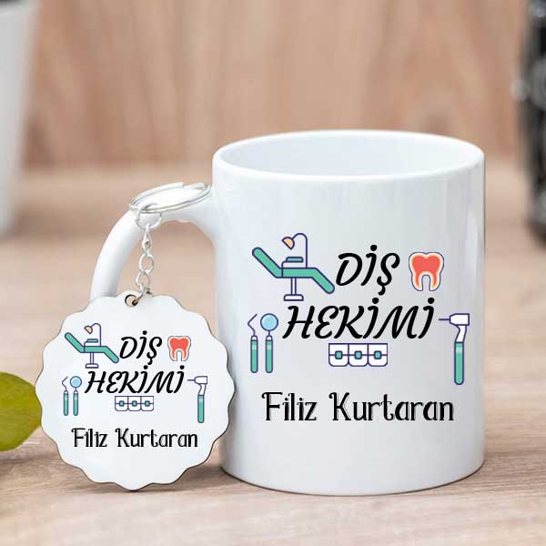 Diş Hekimine Hediye Kupa Bardak Ve Anahtarlık
