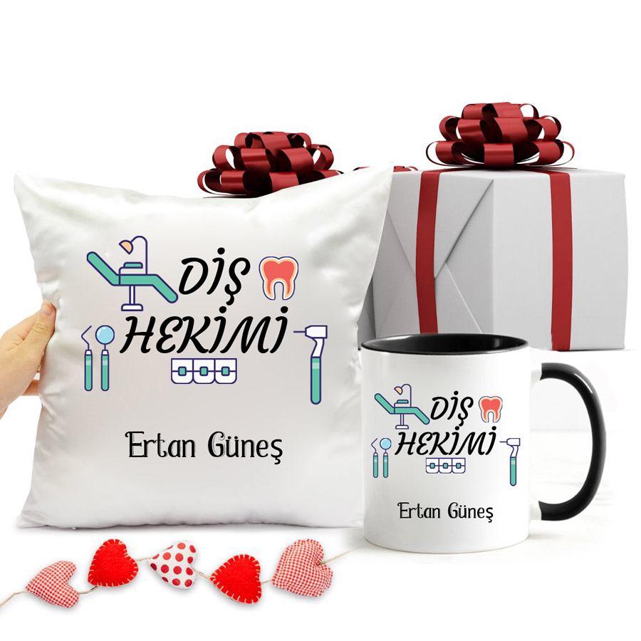Diş Hekimine Hediye Kupa Bardak Ve Yastık