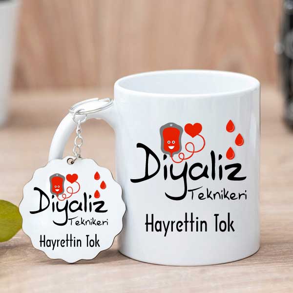 Diyaliz Teknikerine Hediye Kupa Bardak ve Anahtarlık