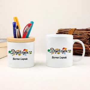 - Diyetisyene Hediye Kupa Bardak ve Kalemlik Seti  - Diyetisyene Hediye Kupa Bardak ve Kalemlik Seti