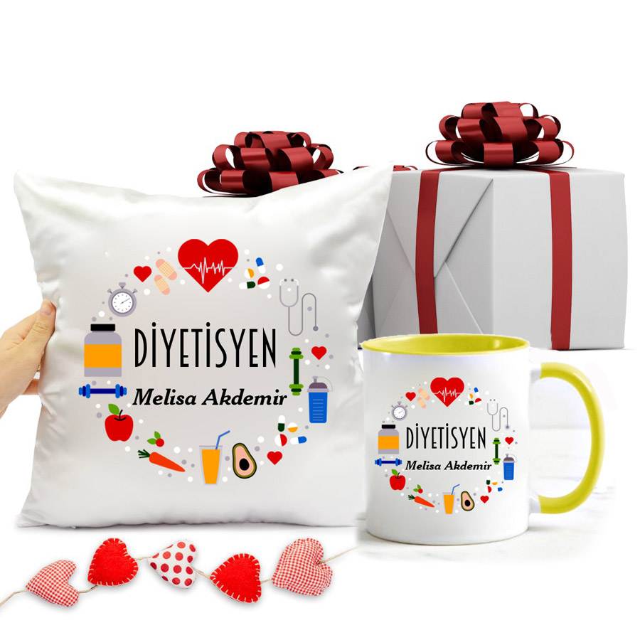 Diyetisyen Kupa Bardak Ve Yastık
