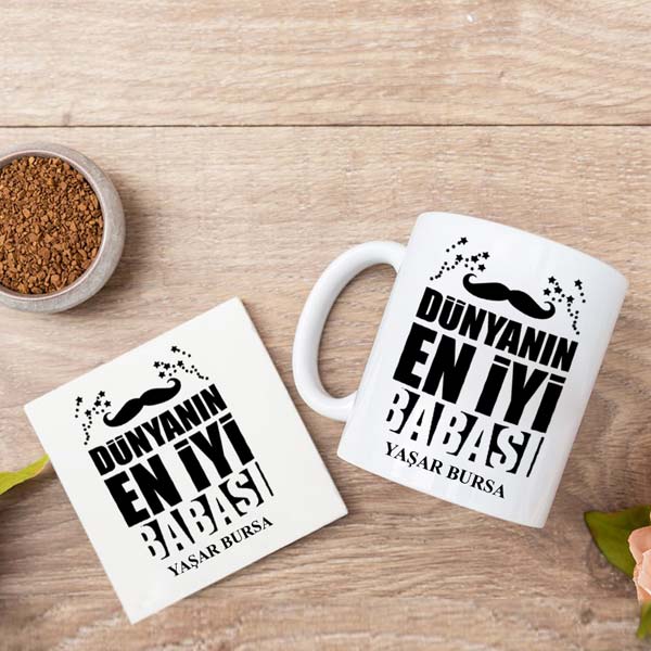 Dünyanın En İyi Babası Kupa Bardak Ve Altlığı