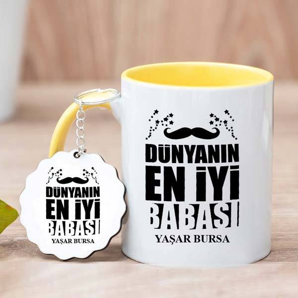 Dünyanın En İyi Babası Kupa Bardak ve Anahtarlık Hediye Seti